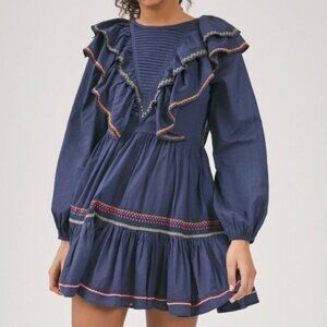 Something Navy Jolie Embroidered Mini Dress